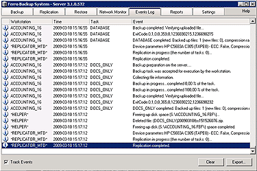 Fig. 5.1 Ferro Backup System&trade; - data backup system. FBS Server - Event log