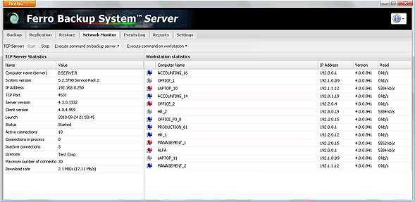 FBS Server - Network Monitor