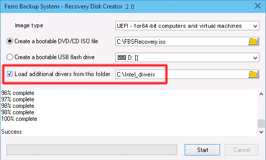 Recovery Disc Creator - drivers