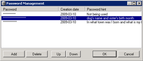 Fig. 7.3 Ferro Backup System&trade; - data backup system. FBS Server - Settings - Password management