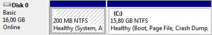 Fig. 3 Disc divided into NTFS and FAT volumes