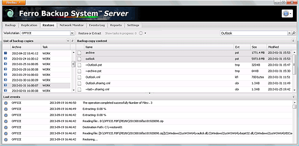 FBS Server - Restore