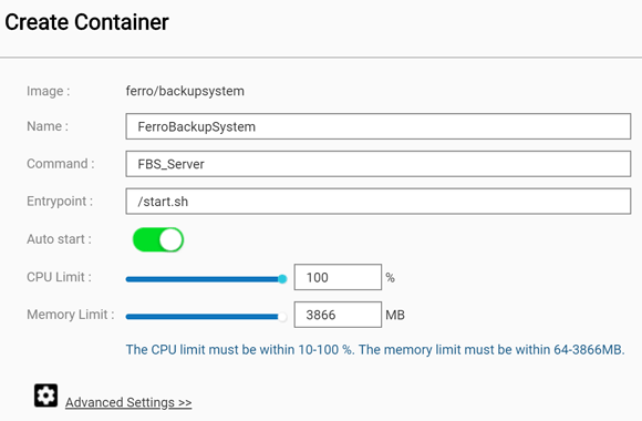 Creación del contenedor Docker - Ferro Backup System