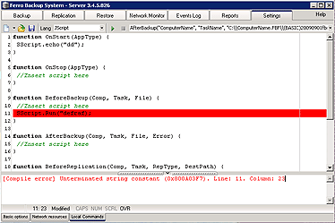 Rys. 7.4 Ferro Backup System&trade; - Settings - Local Commands