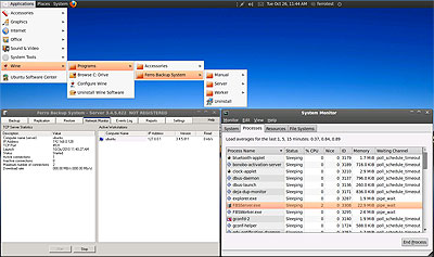 Fig. 1 Ferro Backup System running under Linux Ubuntu 10.04