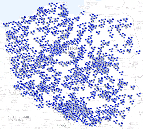Lokalizacje instalacji Ferro Backup System w Polsce