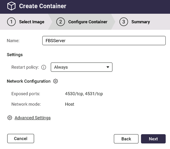 Tworzenie kontenera Docker - Ferro Backup System