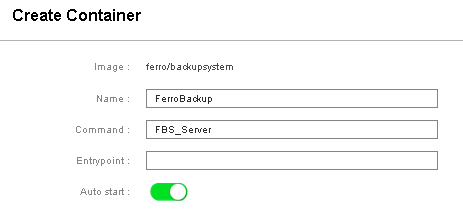 Creating Docker container - Ferro Backup System