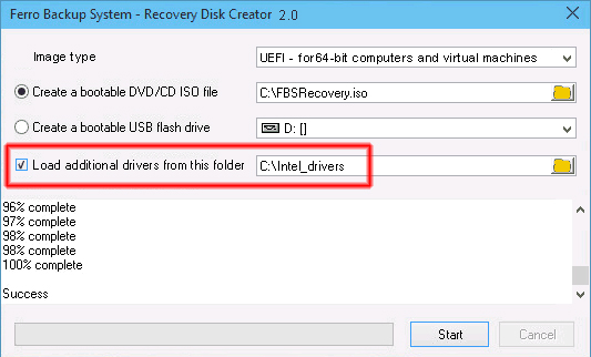 Recovery Disc Creator - sterowniki